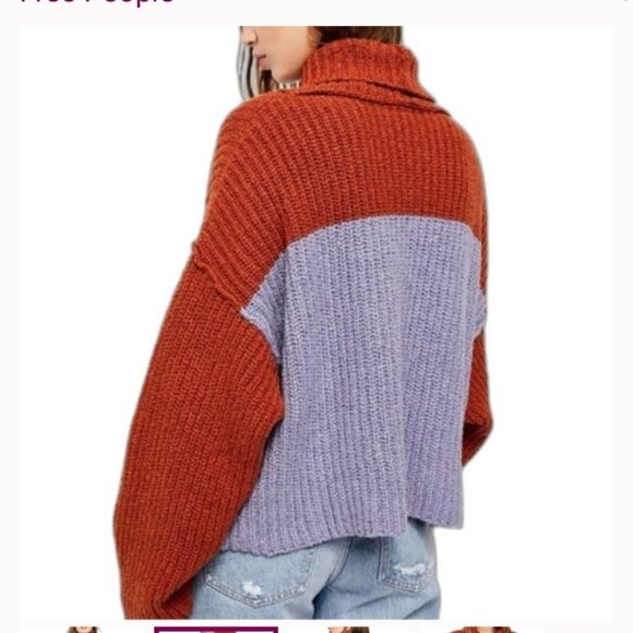 Free People Slouchy Chunky Oversized Granola Thick Knit Whimsigoth Orange Small - Picture 3 of 11